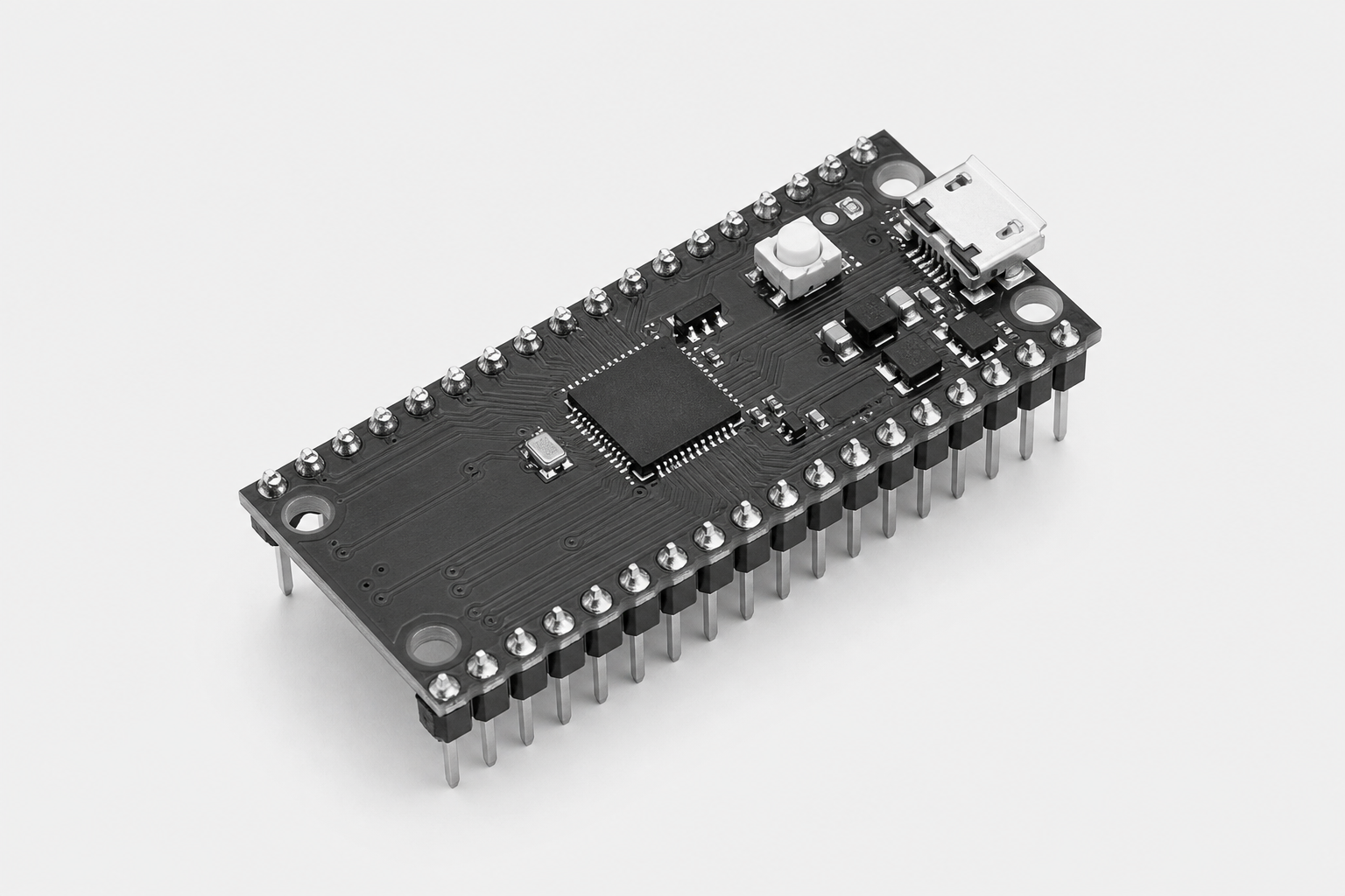 Monochrome plate of a Raspberry Pi Pico board